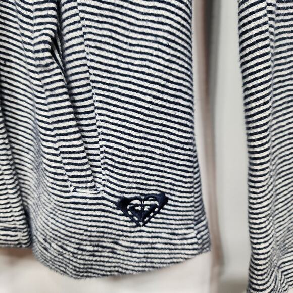 Roxy The Cuddle Hooded Striped Pea Coat Jacket Size Small - Picture 4 of 8